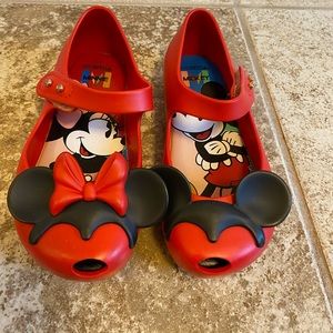 Mini Melissa Disney Minnie and Mickey Flats Size 9